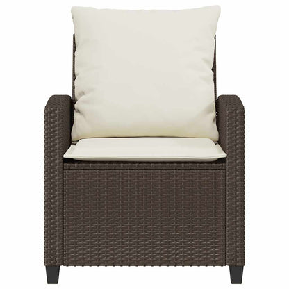 Set Divano da Giardino 4 pz con Cuscini Marrone in Polyrattan | homemem39
