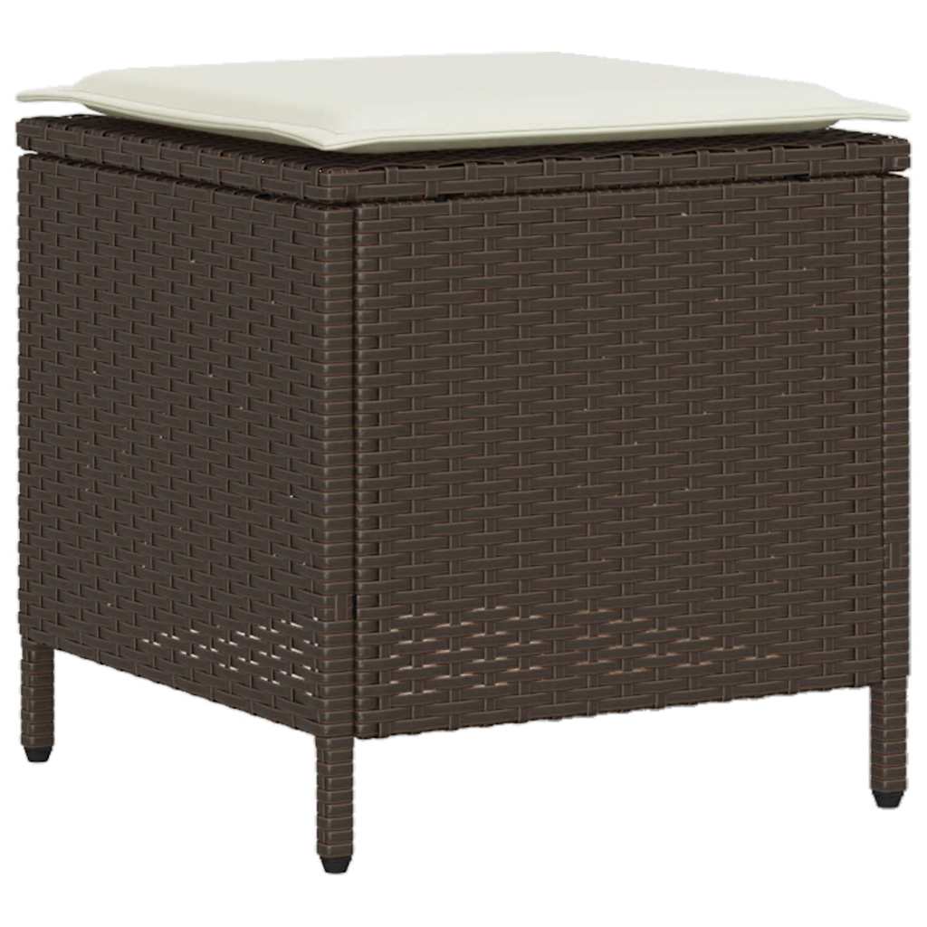 Set Divano da Giardino 4 pz con Cuscini Marrone in Polyrattan | homemem39