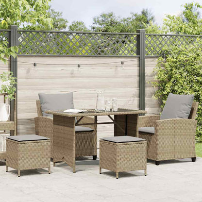 Set Divano da Giardino 4 pz con Cuscini Beige in Polyrattan | homemem39