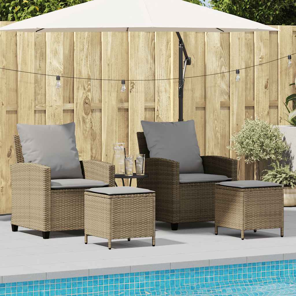 Set Divano da Giardino 4 pz con Cuscini Beige in Polyrattan | homemem39