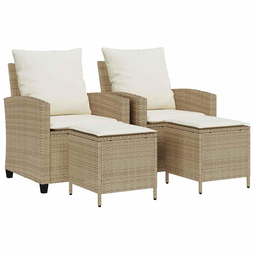 Set Divano da Giardino 4 pz con Cuscini Beige in Polyrattan | homemem39