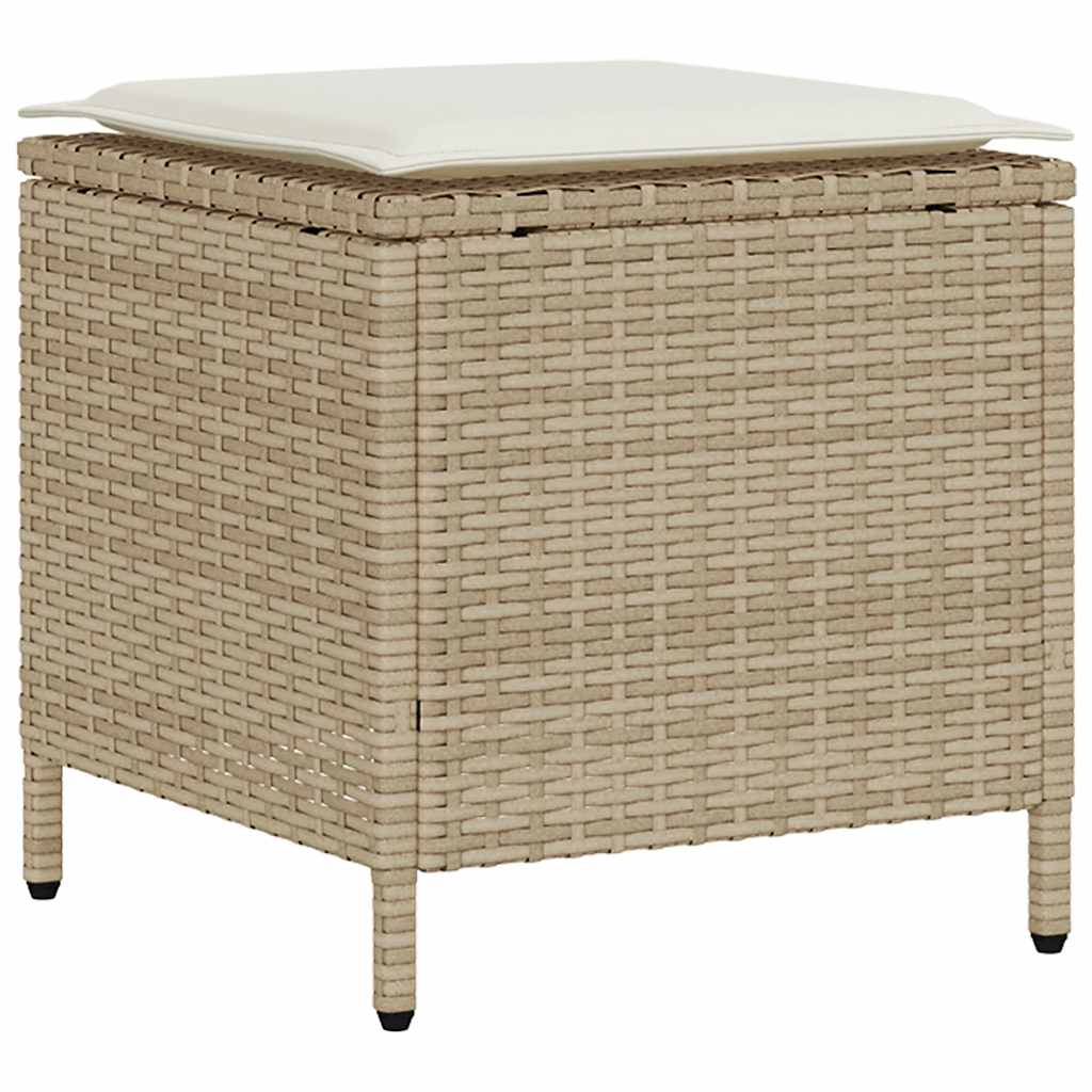 Set Divano da Giardino 4 pz con Cuscini Beige in Polyrattan | homemem39
