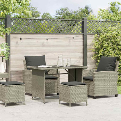 Set Divano da Giardino 4pz con Cuscini Grigio Chiaro Polyrattan | homemem39