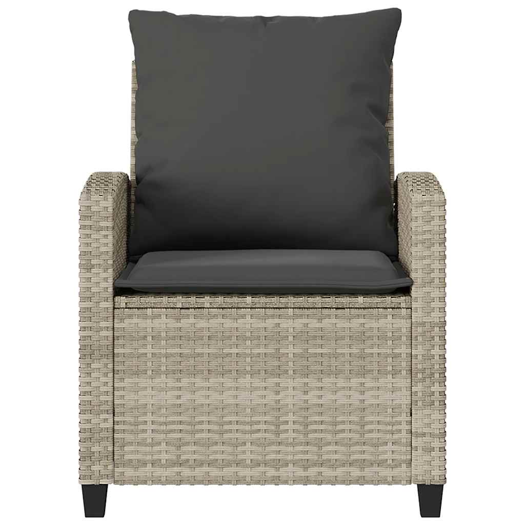 Set Divano da Giardino 4pz con Cuscini Grigio Chiaro Polyrattan | homemem39
