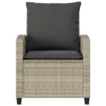 Set Divano da Giardino 4pz con Cuscini Grigio Chiaro Polyrattan | homemem39