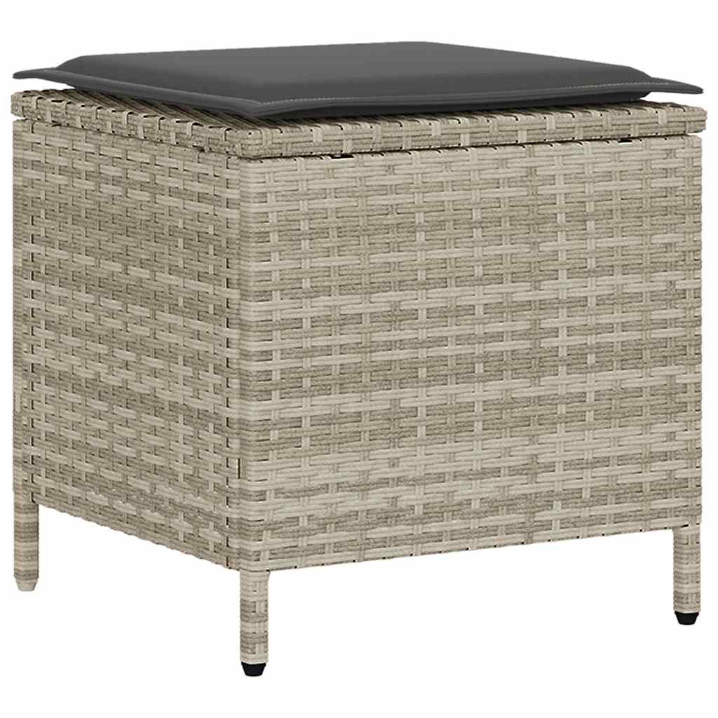 Set Divano da Giardino 4pz con Cuscini Grigio Chiaro Polyrattan | homemem39