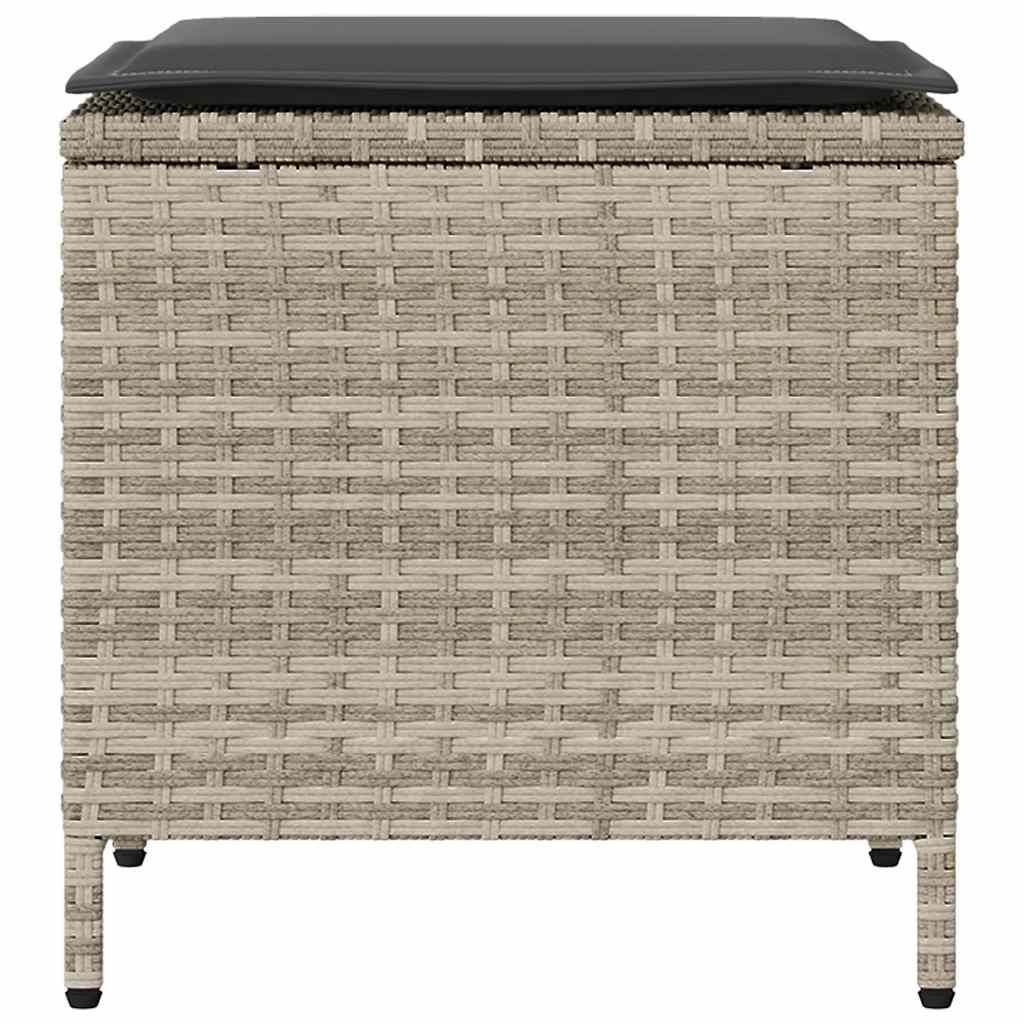 Set Divano da Giardino 4pz con Cuscini Grigio Chiaro Polyrattan | homemem39