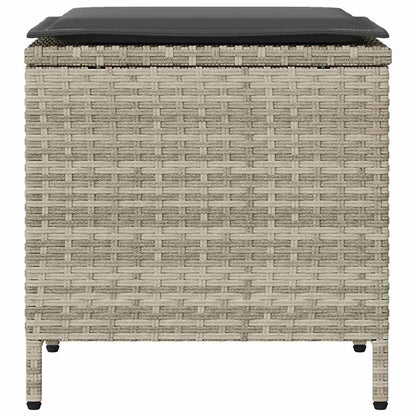 Set Divano da Giardino 4pz con Cuscini Grigio Chiaro Polyrattan | homemem39