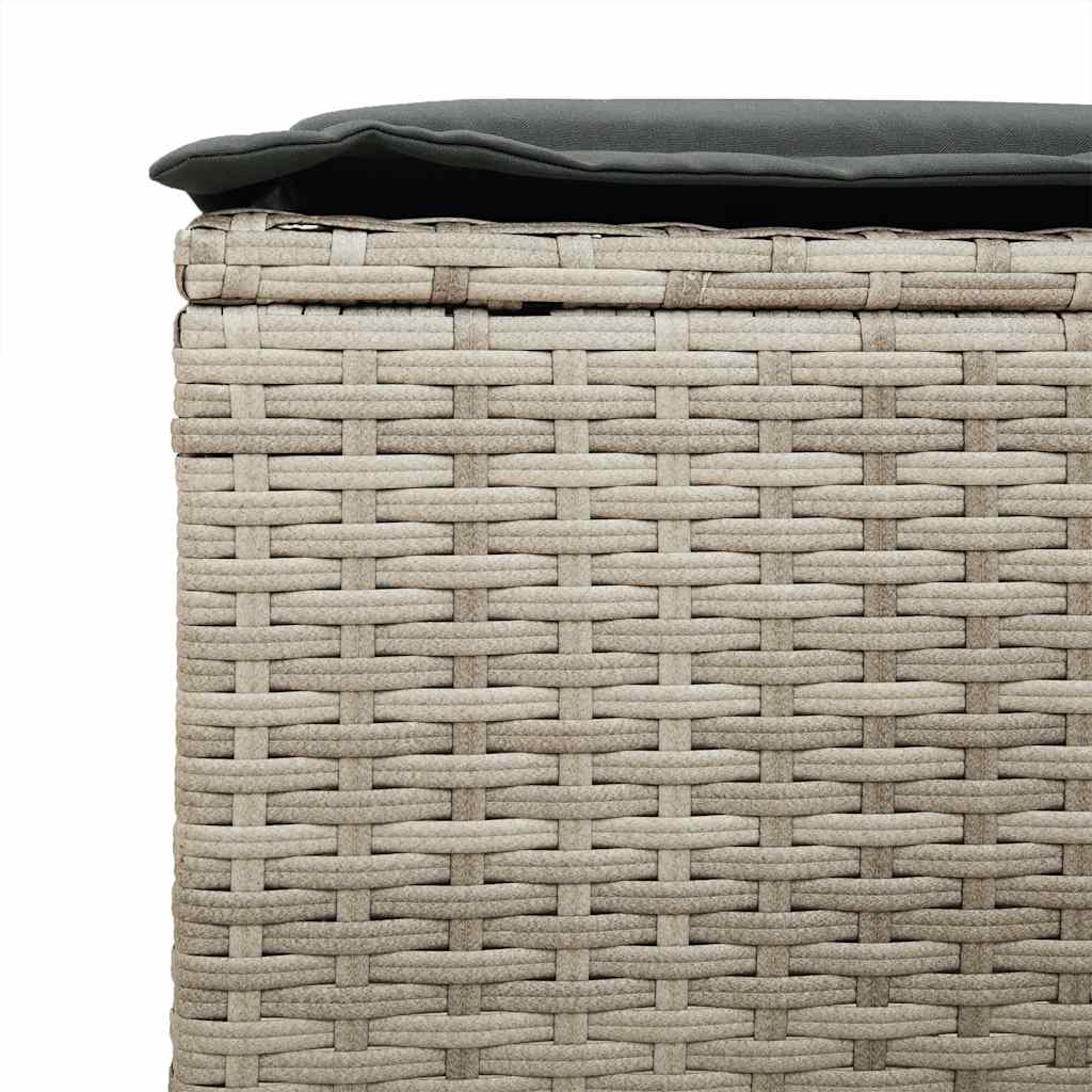 Set Divano da Giardino 4pz con Cuscini Grigio Chiaro Polyrattan | homemem39