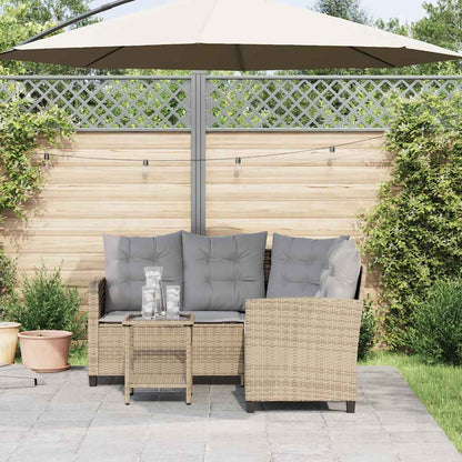 Divano da Giardino con Tavolo e Cuscini a L Polyrattan