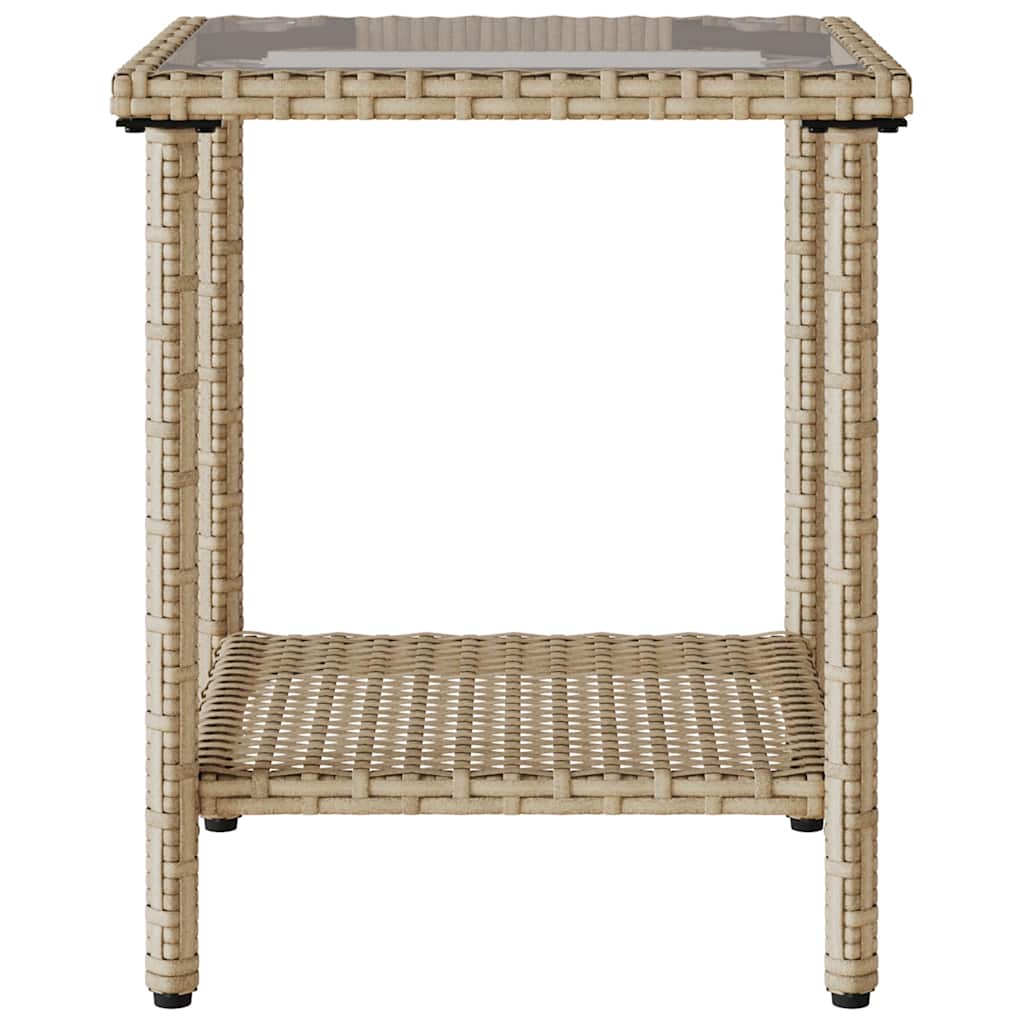 Divano da Giardino con Tavolo e Cuscini a L Beige in Polyrattan | homemem39