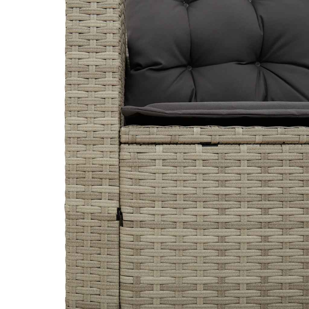 Divano Giardino Tavolo e Cuscini a L Grigio Chiaro Polyrattan | homemem39
