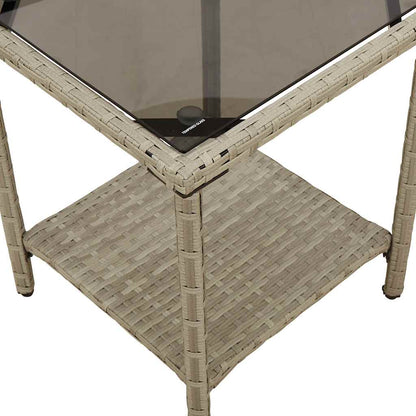 Divano Giardino Tavolo e Cuscini a L Grigio Chiaro Polyrattan | homemem39