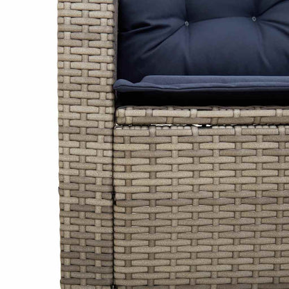 Divano da Giardino con Tavolo e Cuscini a L Grigio Polyrattan | homemem39