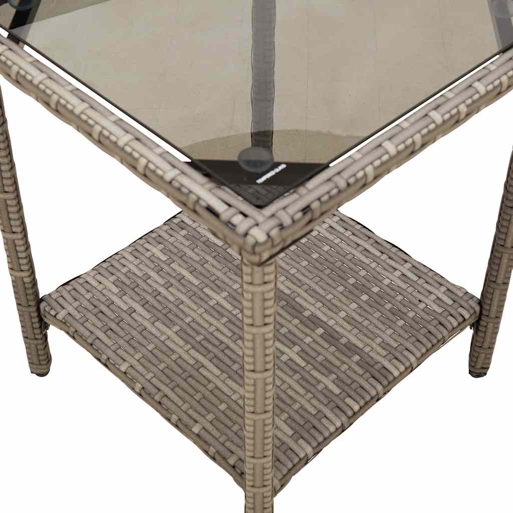 Divano da Giardino con Tavolo e Cuscini a L Polyrattan