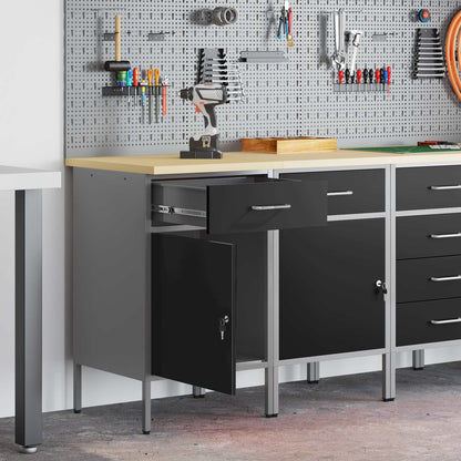Mobile da lavoro 2 pcs Nero e Grigio 100 x 55 x 85 cm | homemem39