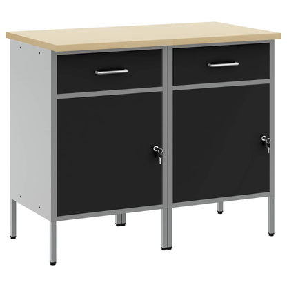 Mobile da lavoro 2 pcs Nero e Grigio 100 x 55 x 85 cm | homemem39