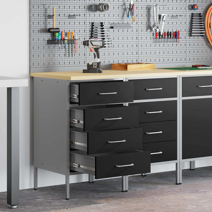 Mobile da lavoro 2 pcs Nero e Grigio 100 x 55 x 85 cm | homemem39