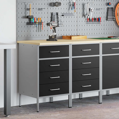 Mobile da lavoro 2 pcs Nero e Grigio 100 x 55 x 85 cm | homemem39