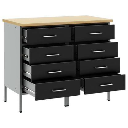 Mobile da lavoro 2 pcs Nero e Grigio 100 x 55 x 85 cm | homemem39