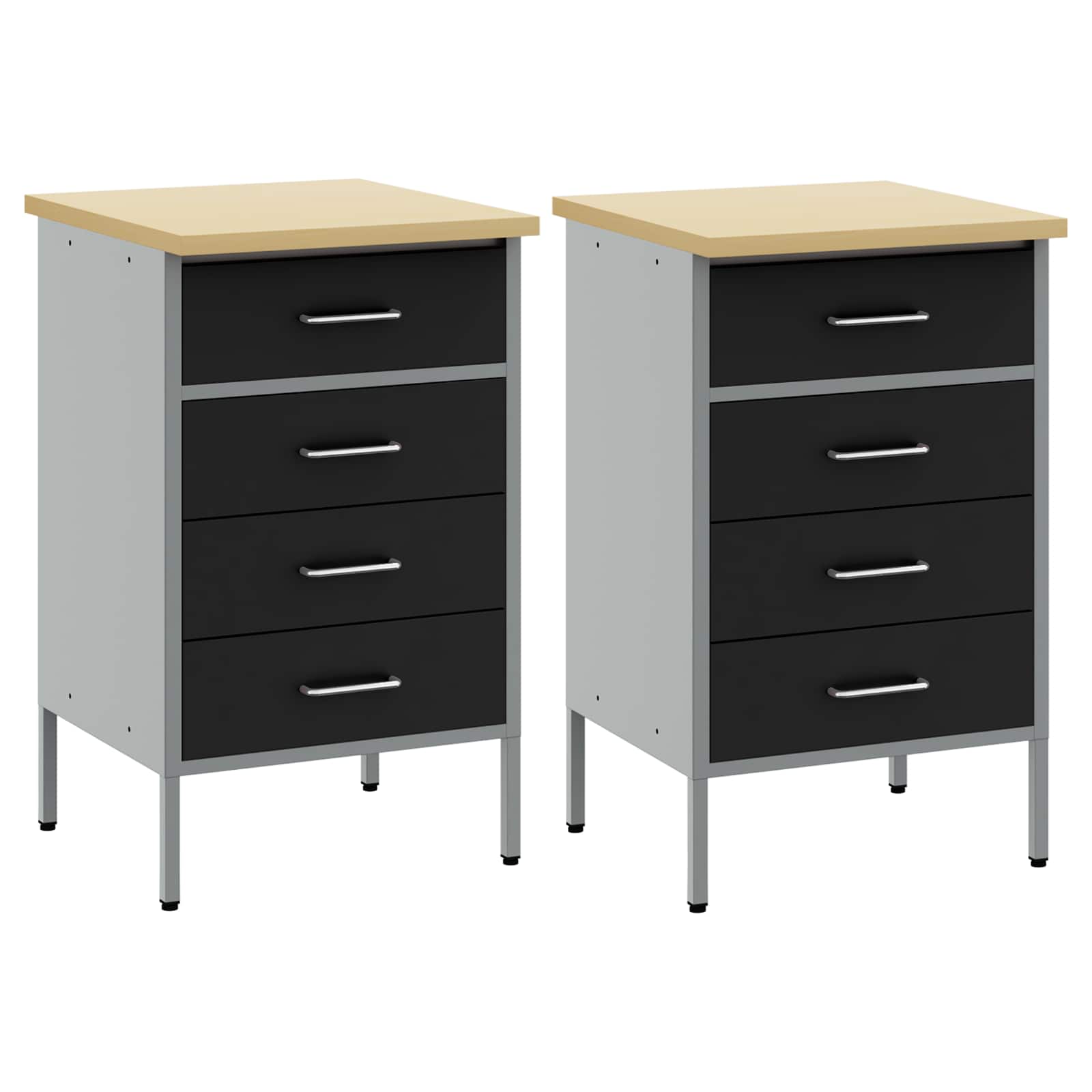 Mobile da lavoro 2 pcs Nero e Grigio 100 x 55 x 85 cm | homemem39