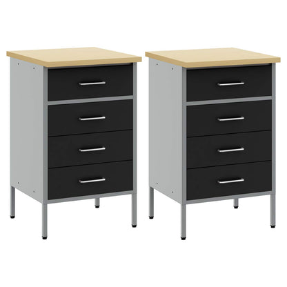 Mobile da lavoro 2 pcs Nero e Grigio 100 x 55 x 85 cm | homemem39