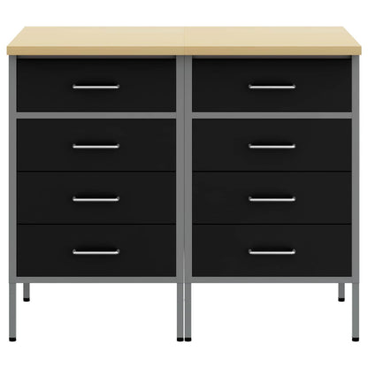 Mobile da lavoro 2 pcs Nero e Grigio 100 x 55 x 85 cm | homemem39