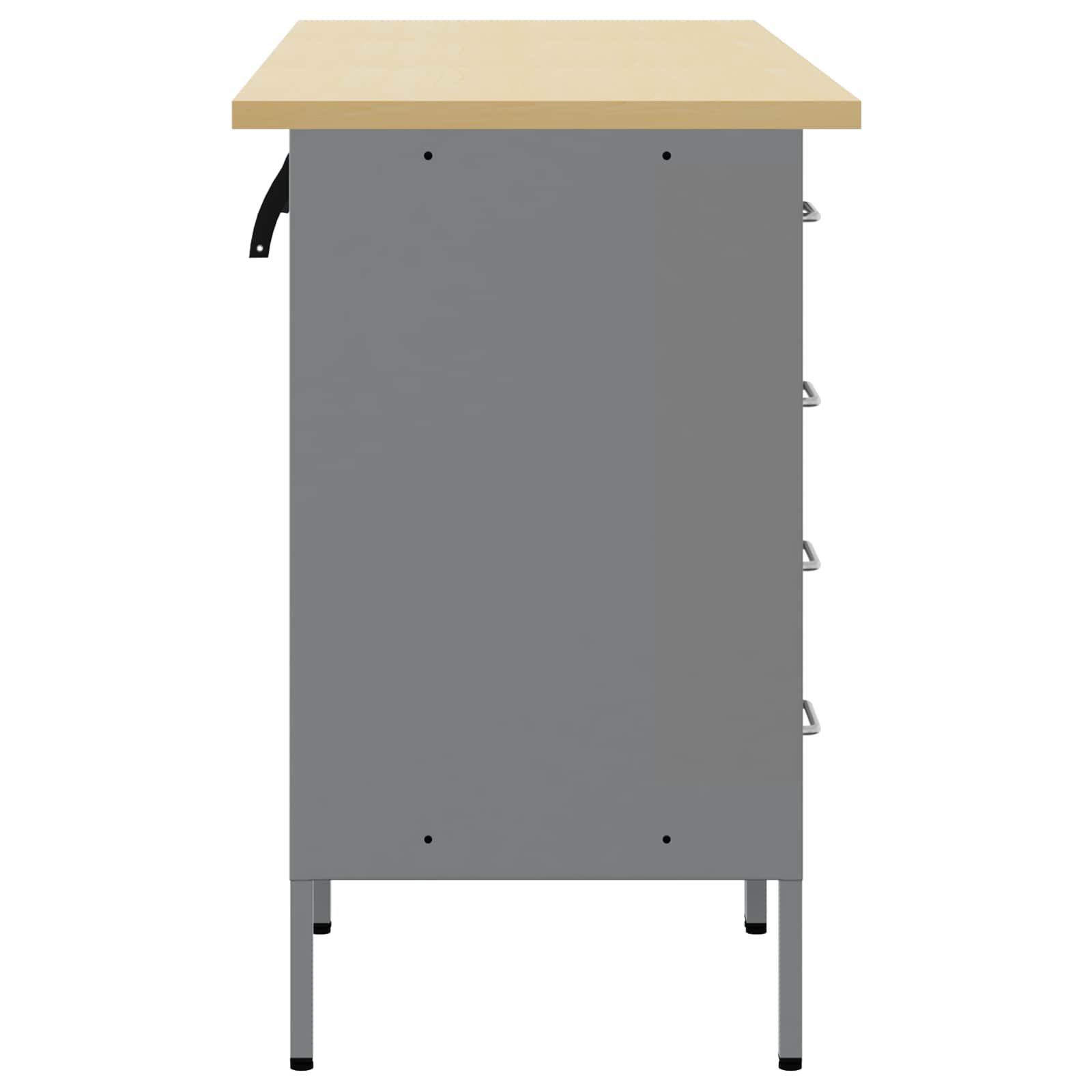Mobile da lavoro 3 pcs Nero e Grigio 150 x 55 x 85 cm | homemem39