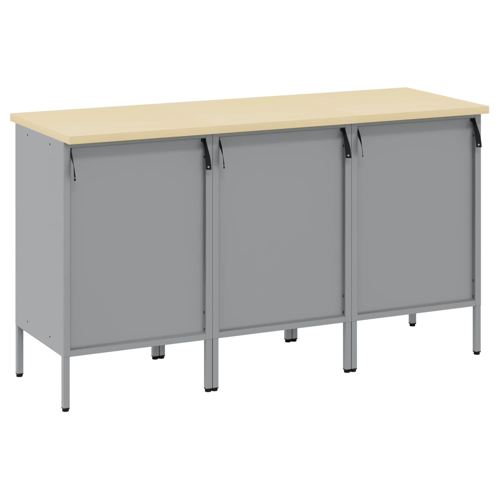 Mobile da lavoro 3 pcs Rosso e Grigio 150 x 55 x 85 cm | homemem39