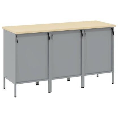 Mobile da lavoro 3 pcs Nero e Grigio 150 x 55 x 85 cm | homemem39