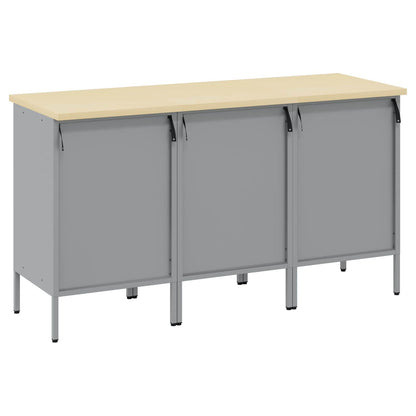 Mobile da lavoro 3 pcs Nero e Grigio 150 x 55 x 85 cm | homemem39