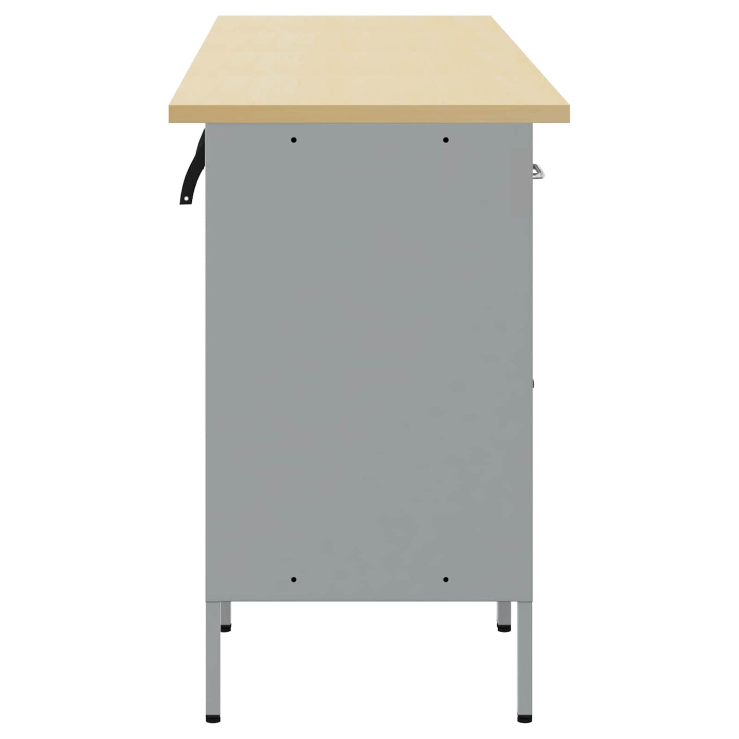 Mobile da lavoro 4 pcs Nero e Grigio 200 x 55 x 85 cm | homemem39