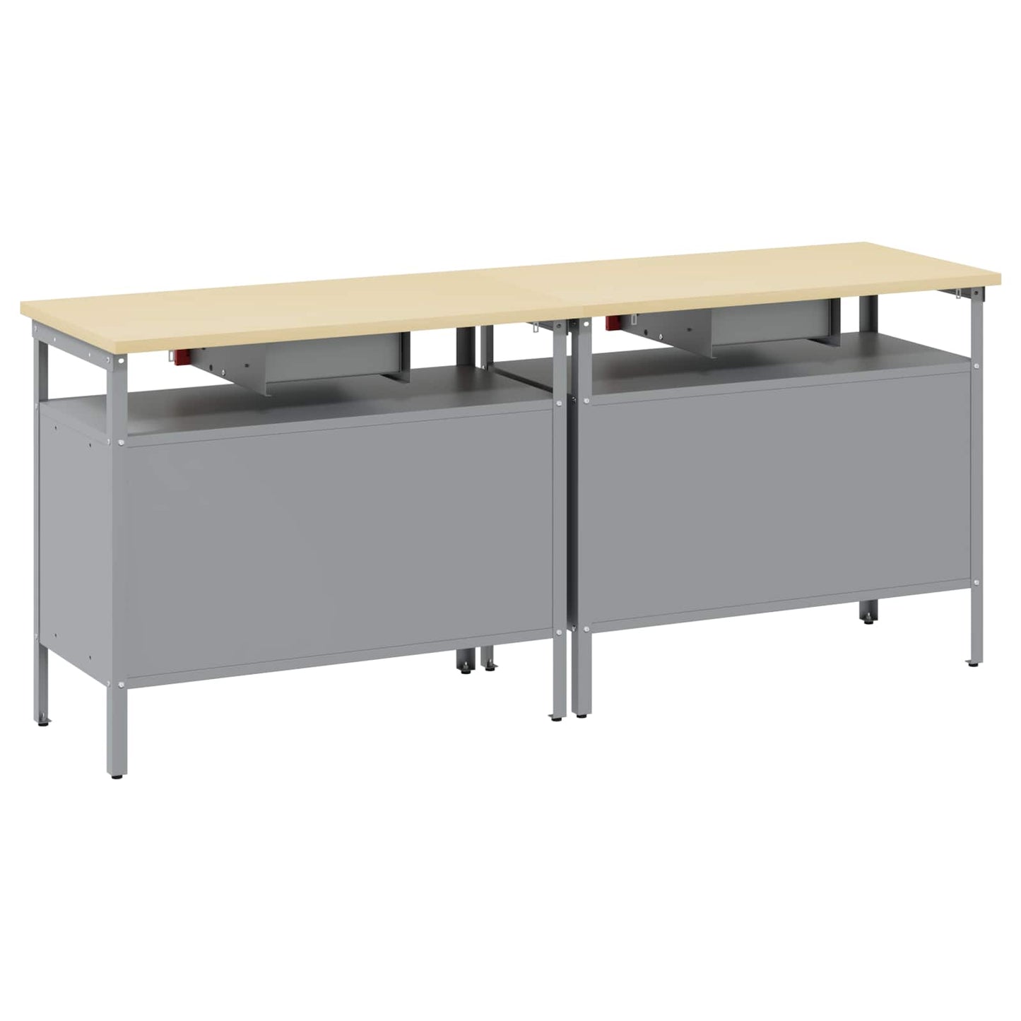 Set banco da lavoro 2 pcs Rosso e Grigio 200 x 55 x 85 cm | homemem39