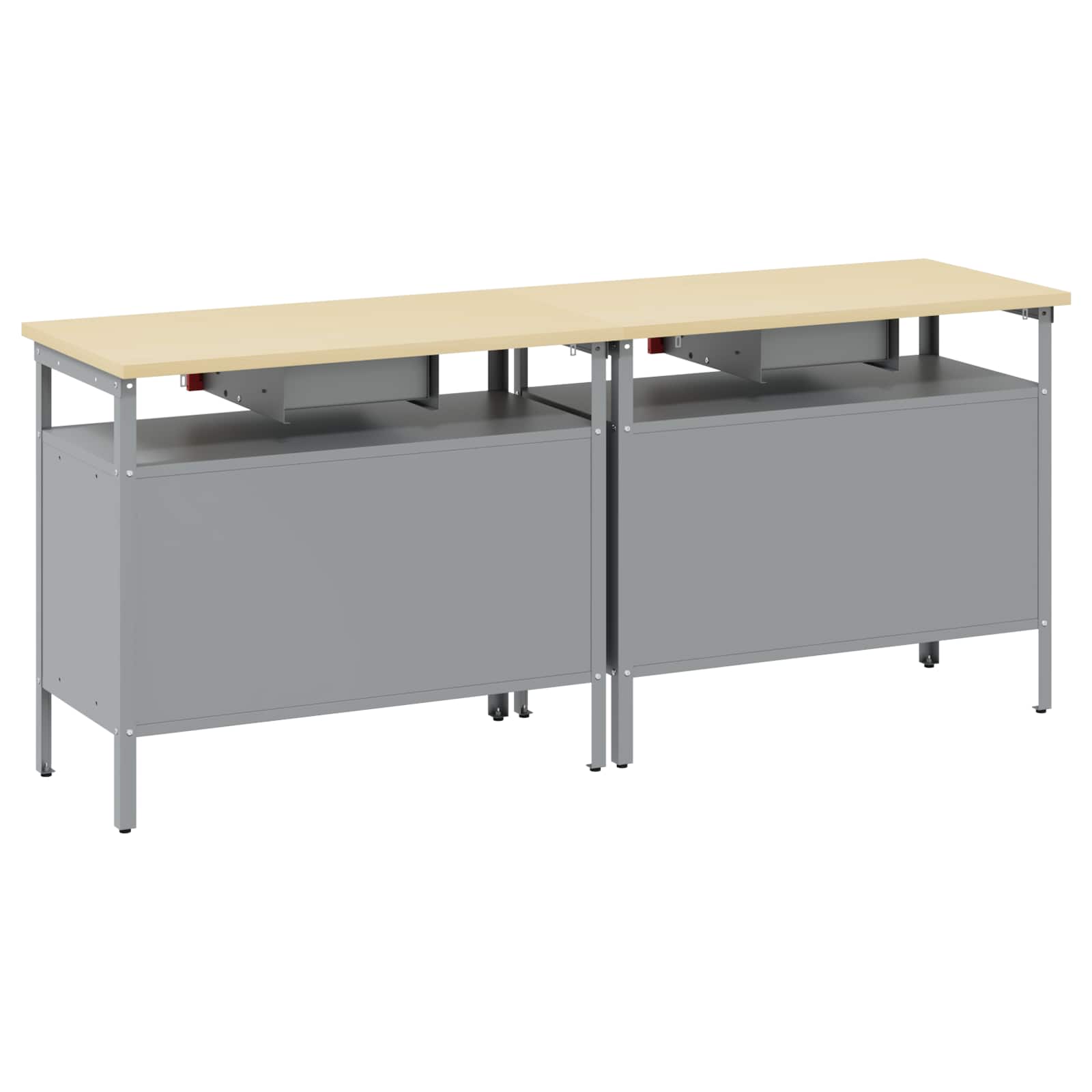 Set banco da lavoro 2 pcs Rosso e Grigio 200 x 55 x 85 cm | homemem39