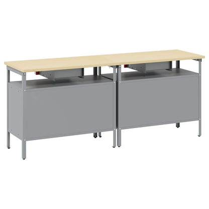Set banco da lavoro 2 pcs Rosso e Grigio 200 x 55 x 85 cm | homemem39