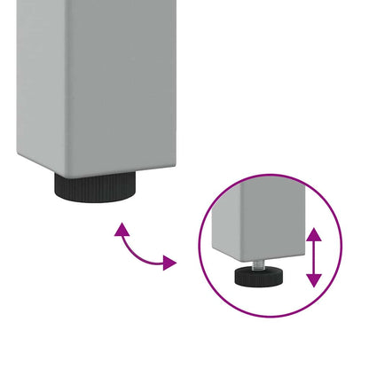 Set banco da lavoro 2 pcs Grigio 200 x 55 x 85 cm Acciaio - homemem39