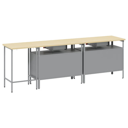 Set banco da lavoro con cassetto con blocco 3 pcs Nero e Grigio | homemem39