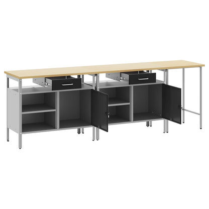 Set banco da lavoro con cassetto 3 pcs Rosso e Grigio