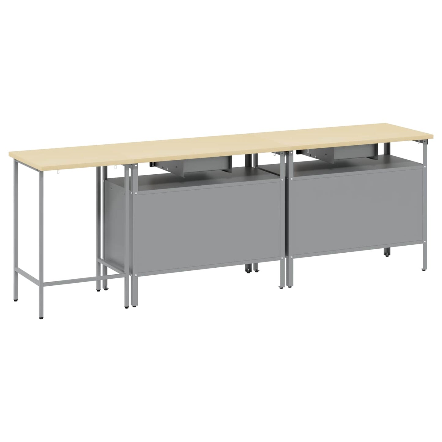 Set banco da lavoro con cassetto 3 pcs Rosso e Grigio | homemem39