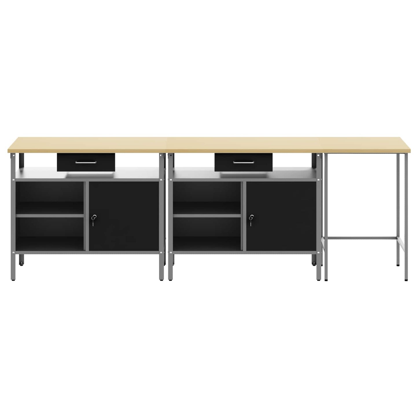 Set banco da lavoro con cassetto 3 pcs Rosso e Grigio | homemem39
