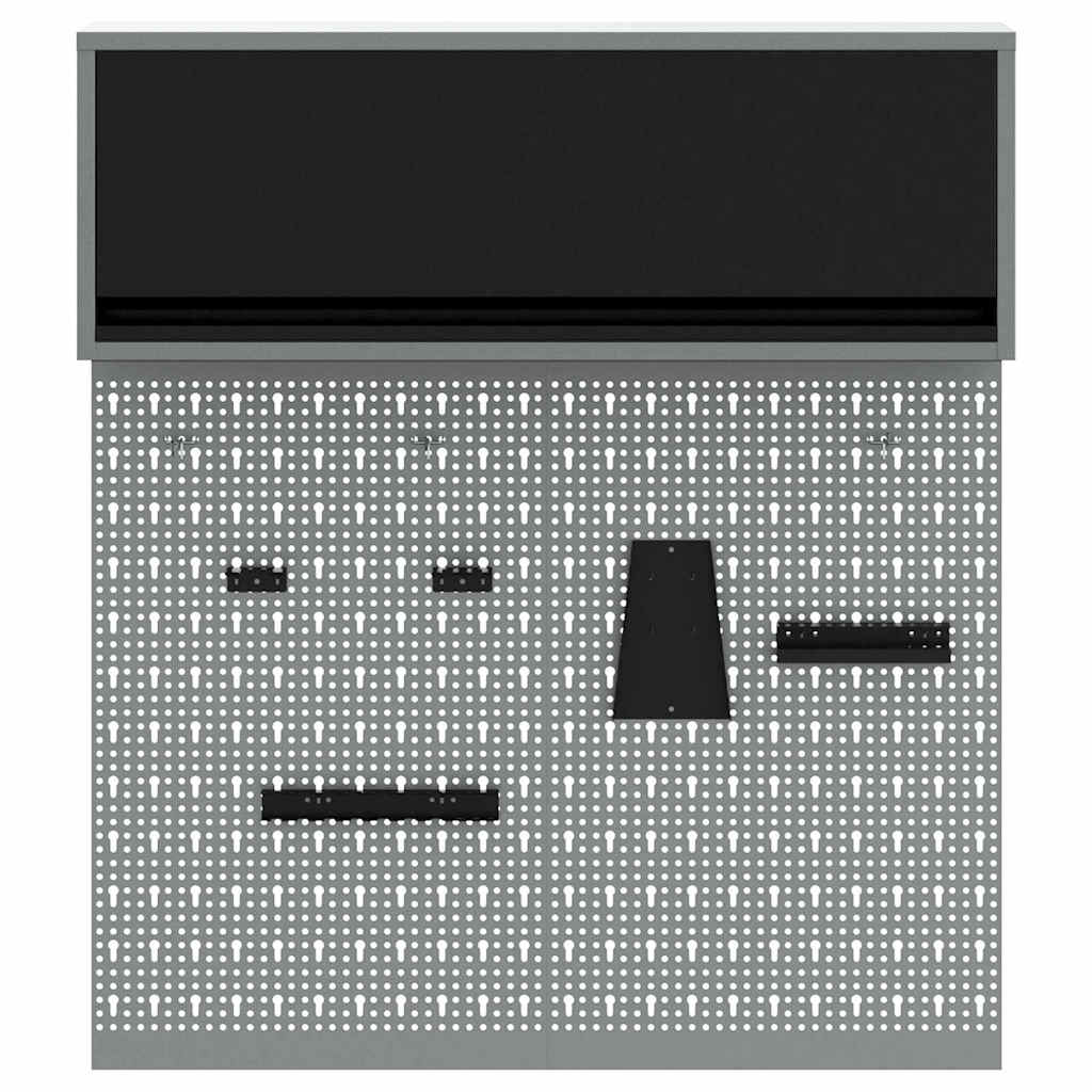 Set di armadi per attrezzi con lo scaffale 3 pcs Nero | homemem39