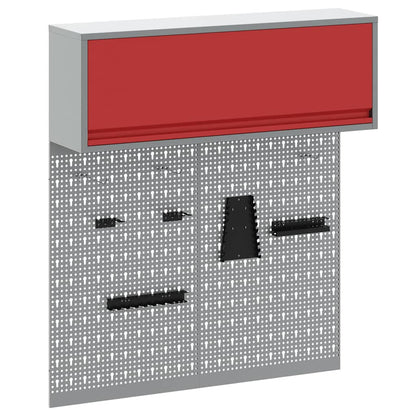 Set di armadi per attrezzi con lo scaffale 3 pcs Rosso | homemem39