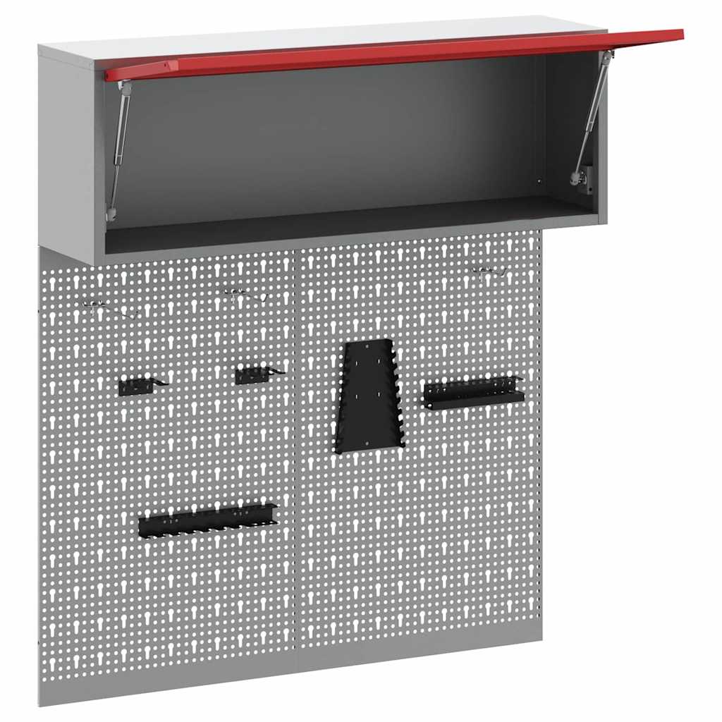 Set di armadi per attrezzi con lo scaffale 3 pcs Rosso | homemem39