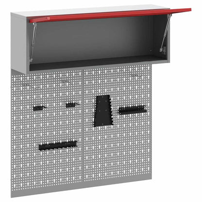 Set di armadi per attrezzi con lo scaffale 3 pcs Rosso | homemem39