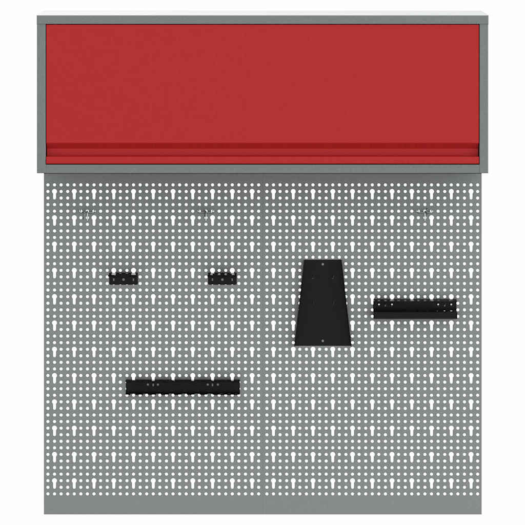 Set di armadi per attrezzi con lo scaffale 3 pcs Rosso | homemem39