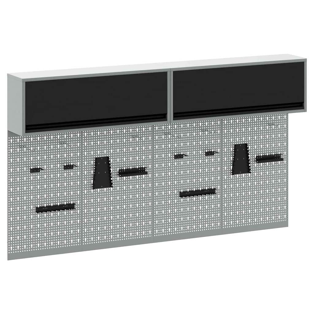 Set di armadi per attrezzi con lo scaffale 6 pcs Nero | homemem39
