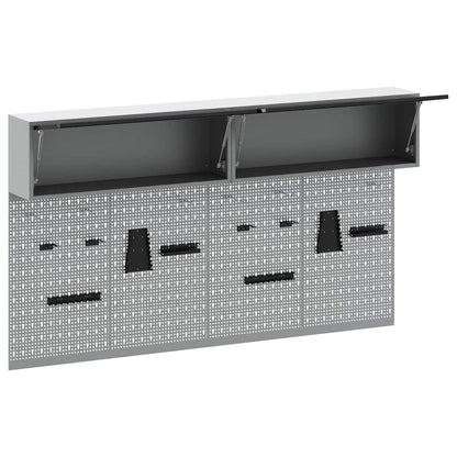 Set di armadi per attrezzi con lo scaffale 6 pcs Nero | homemem39