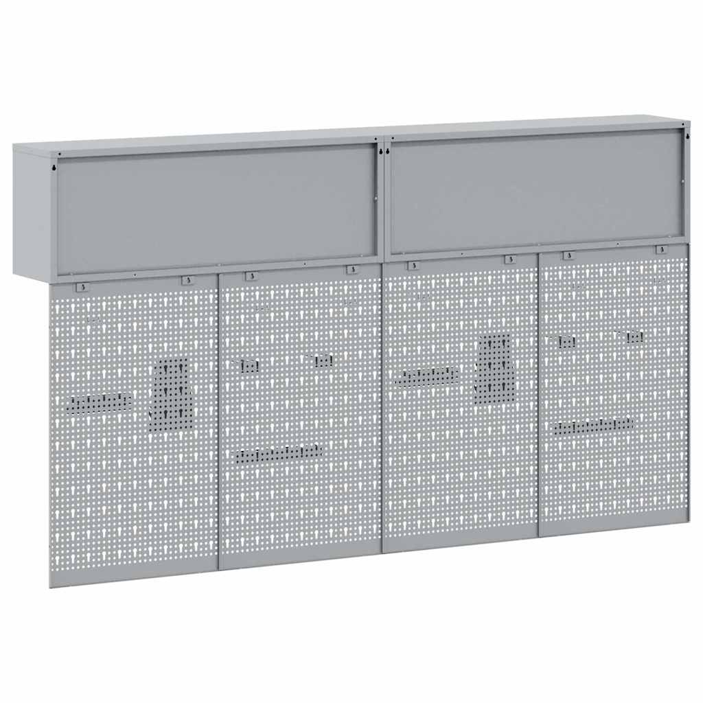 Set di armadi per attrezzi con lo scaffale 6 pcs Nero | homemem39