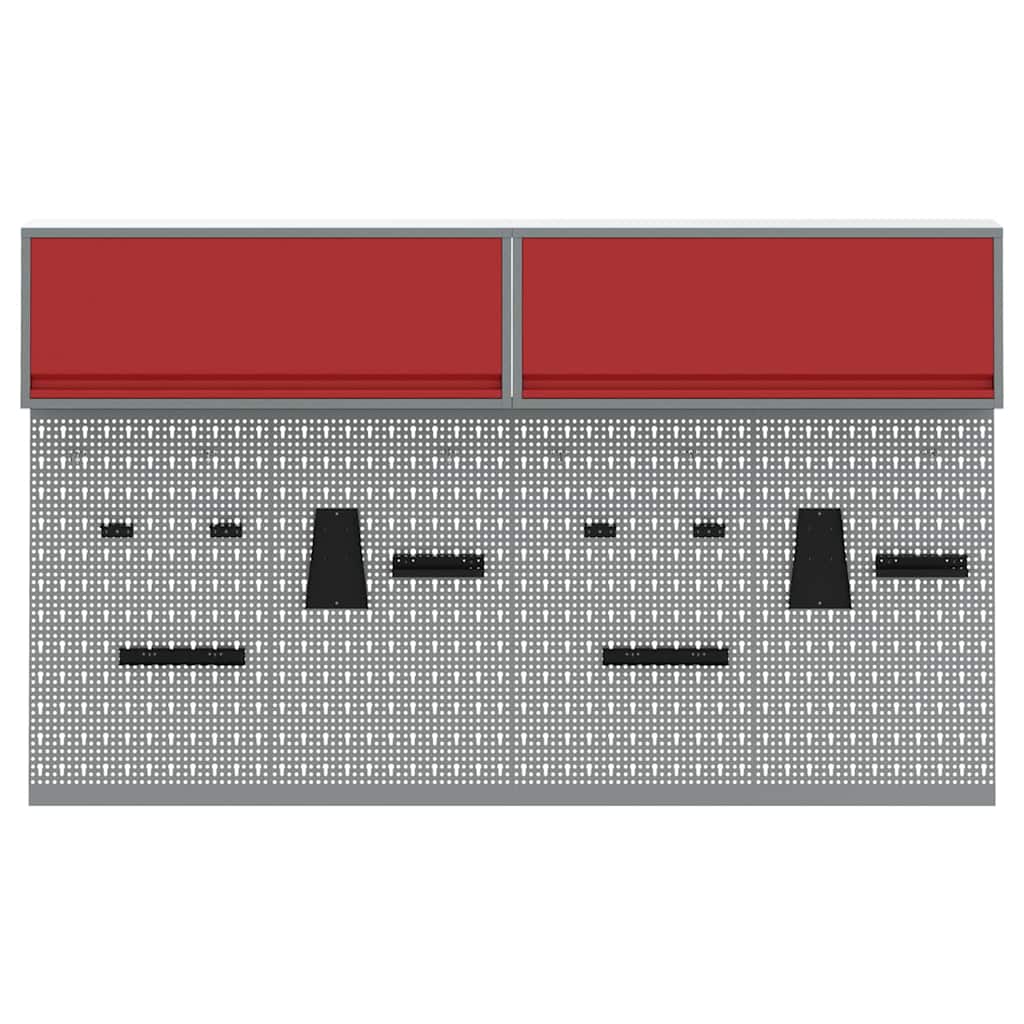 Set di armadi per attrezzi con lo scaffale 6 pcs Rosso | homemem39