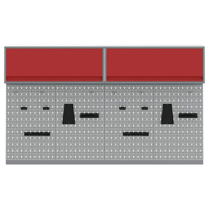 Set di armadi per attrezzi con lo scaffale 6 pcs Rosso | homemem39